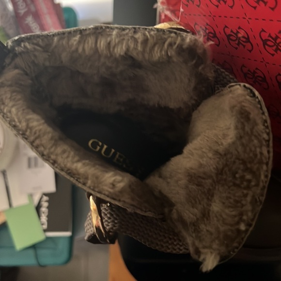 Guess Lanni Faux Fur  Wedges Boots. - Picture 6 of 7
